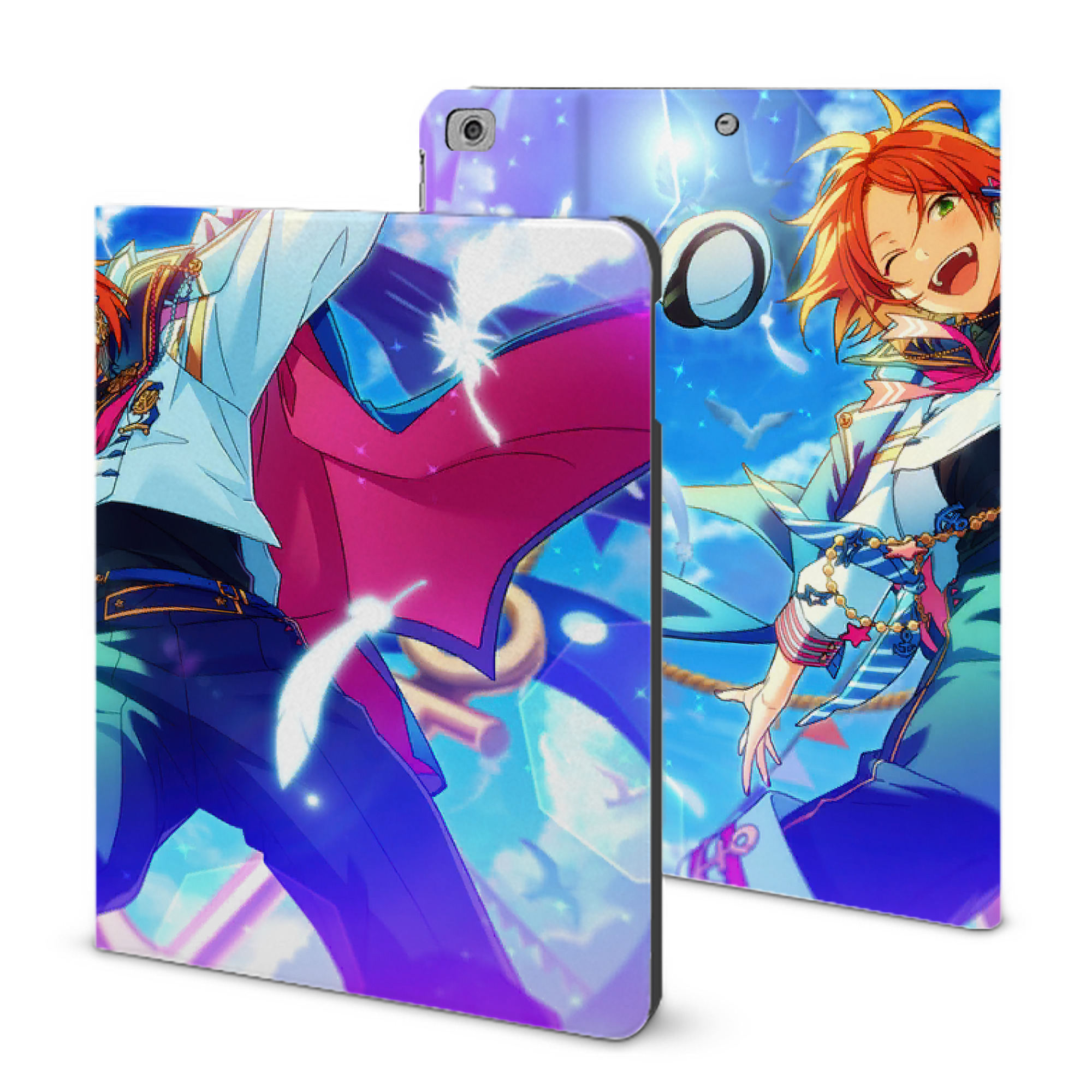 （画像用） あんさんぶるスターズ! Ensemble Stars IPad ケース ブック型 PUレザー TPU 耐衝撃 軽量 薄型 ペン収納なし 全面保護 IPad 各モデル対応